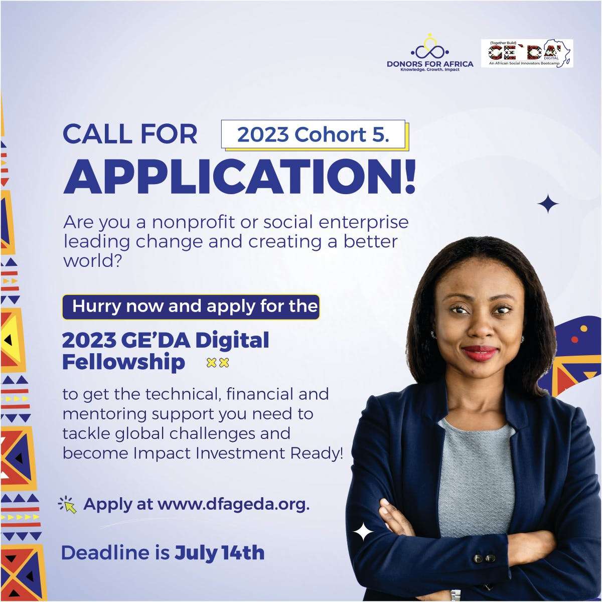 Programme de formation GEDA Digital Fellowship 2023 pour organisation à but non lucratif