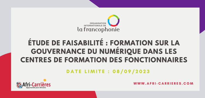 Étude de faisabilité : Formation sur la gouvernance du numérique dans les centres de formation des fonctionnaires