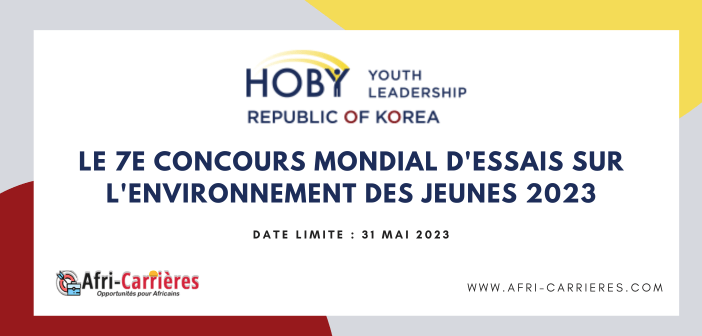Le 7e Concours mondial d'essais sur l'environnement des jeunes 2023