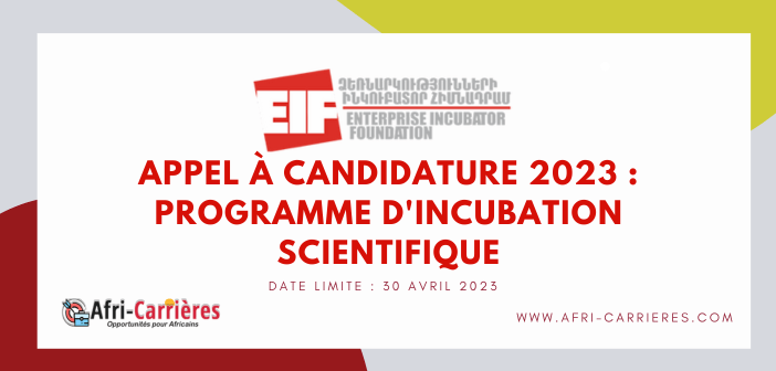 Appel à candidature 2023 : Programme d'Incubation Scientifique