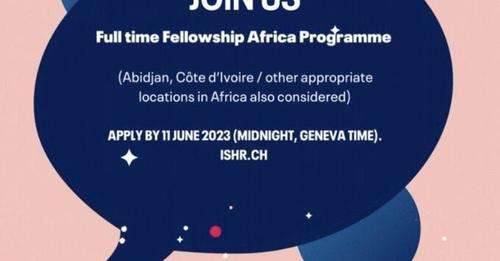 Bourse du programme Afrique du Service international pour les droits de l'homme 2023 pour jeunes professionnels