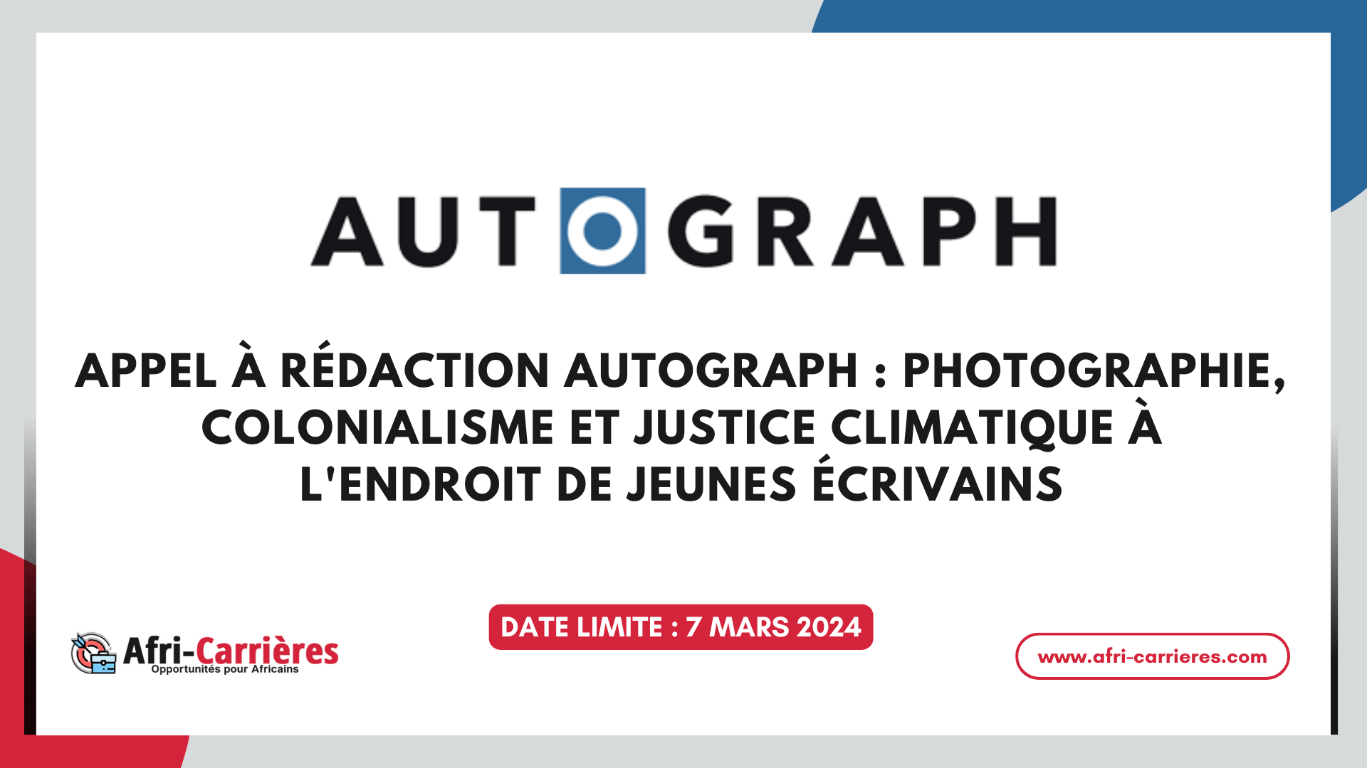 appel à rédaction autograph