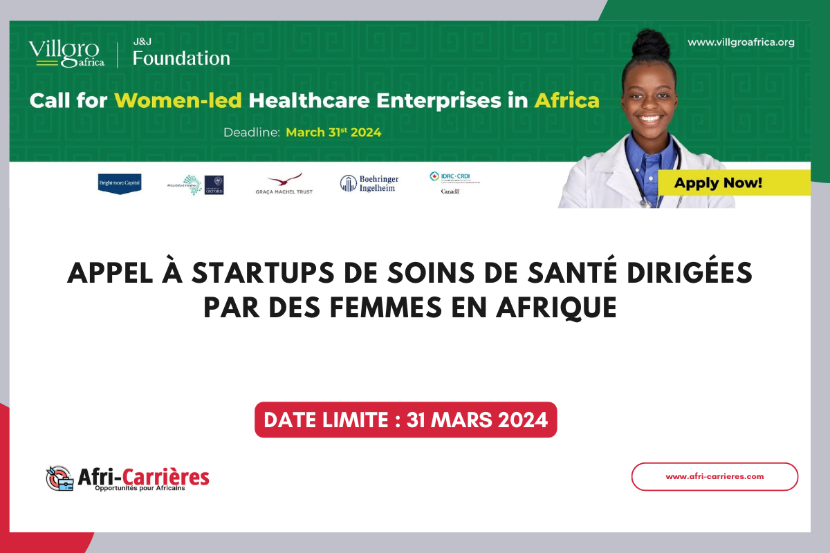 Appel à startups de soins de santé dirigées par des femmes en Afrique