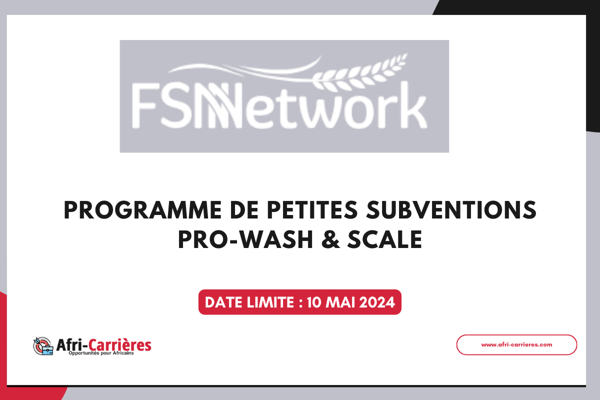 Programme de petites subventions PRO-WASH & SCALE