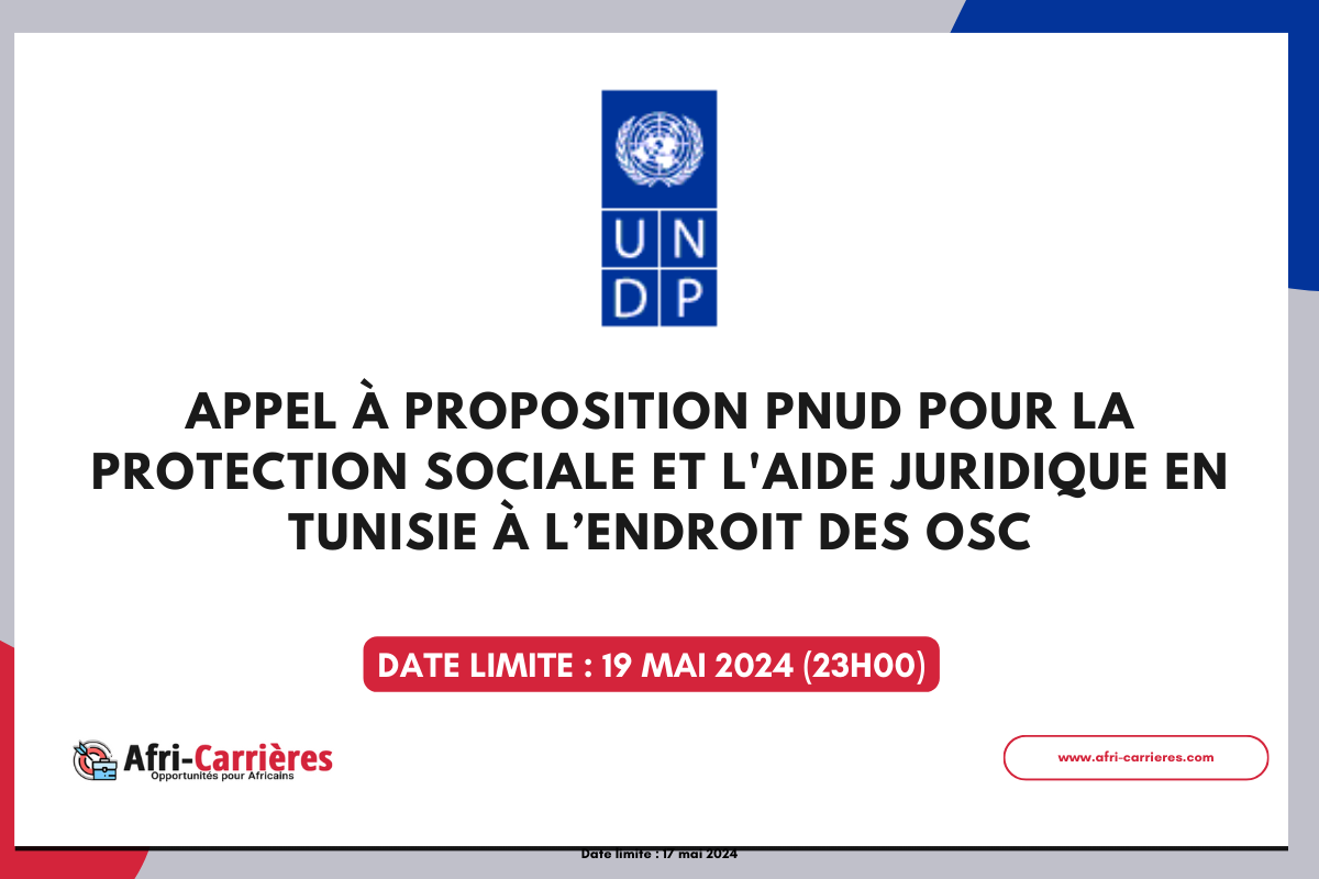 Appel à proposition PNUD Tunisie