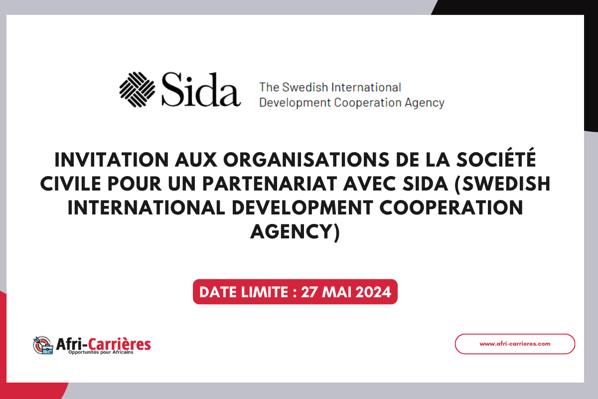 Sida invite les organisations de la société pour partenariat