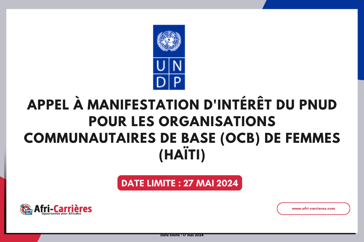 appel à manifestations d'intérêt du PNUD en Haïti.