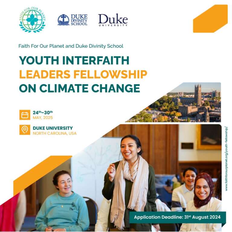 Bourse interconfessionnelle pour jeunes leaders sur le changement climatique