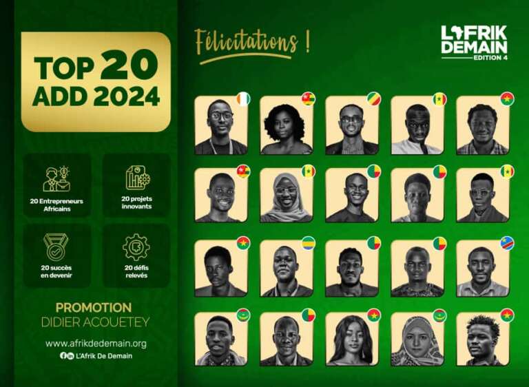 TOP 20 ADD 2024 LAUREATS PROGRAMME AFRIK DE DEMAIN