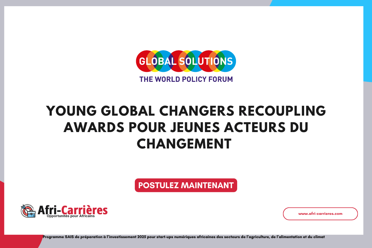 Young Global Changers Recoupling Awards pour jeunes acteurs du changement