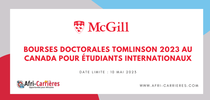 Bourses Doctorales Tomlinson 2023 au Canada pour étudiants internationaux