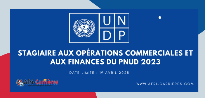 Stagiaire aux opérations commerciales et aux finances du PNUD 2023