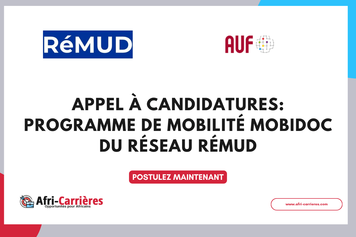 Appel à candidatures Programme de mobilité MOBIDOC du Réseau RéMUD