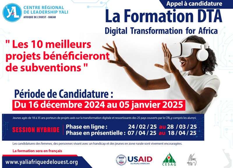 Programme spécial Digital Transformation for Africa (DTA) du YALI 2025