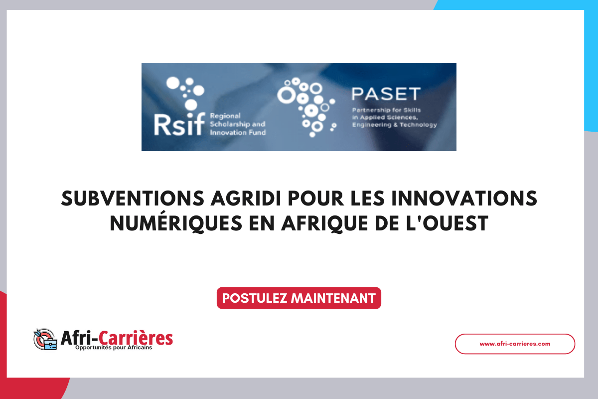 Subventions AGriDI pour les Innovations Numériques en Afrique de l'Ouest