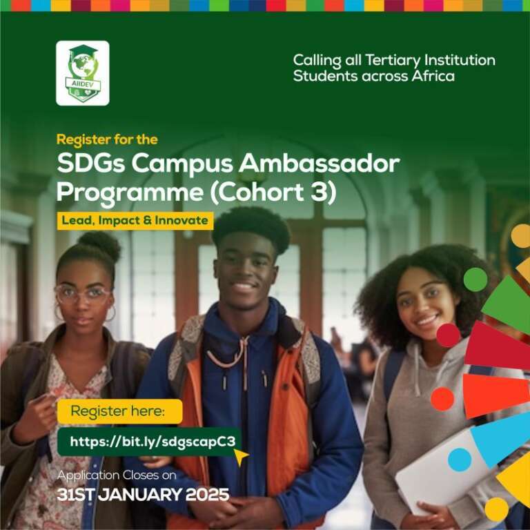 AIIDEV Africa lance le SDGs Campus Ambassador Programme , cohorte 3