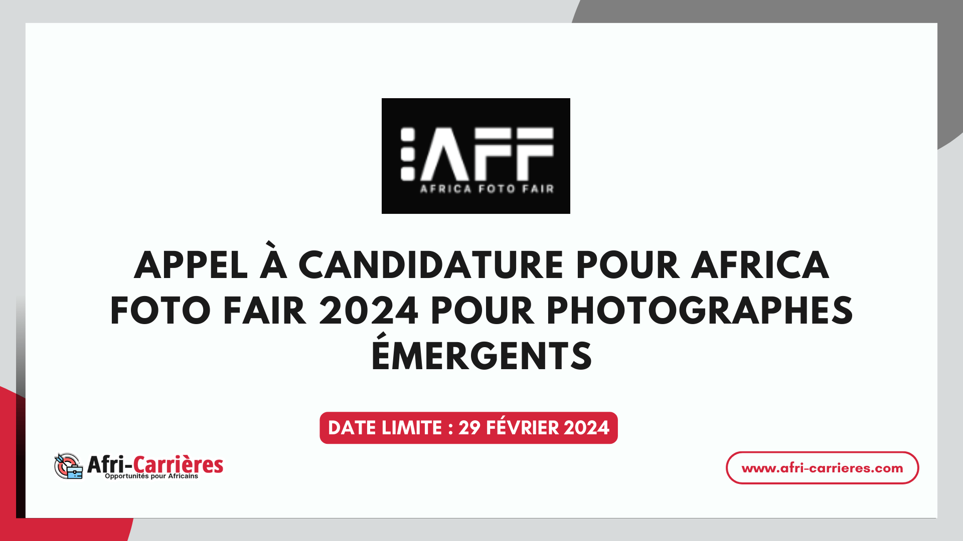 Appel ouvert Africa Foto Fair 2024