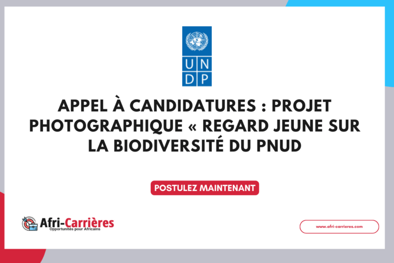 Appel à Candidatures Projet Photographique « Regard Jeune sur la Biodiversité du PNUD