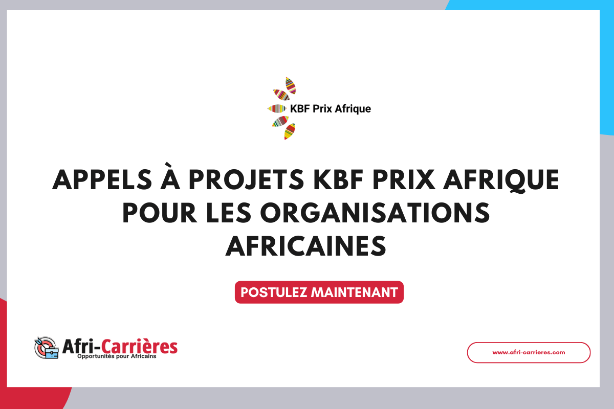 Appels à projets KBF Prix Afrique 2025-2026 pour les organisations africaines