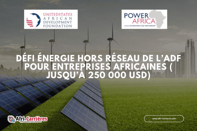 Défi Énergie Hors Réseau de l’ADF pour entreprises africaines
