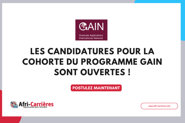 Les candidatures pour la cohorte du programme GAIN sont ouvertes !