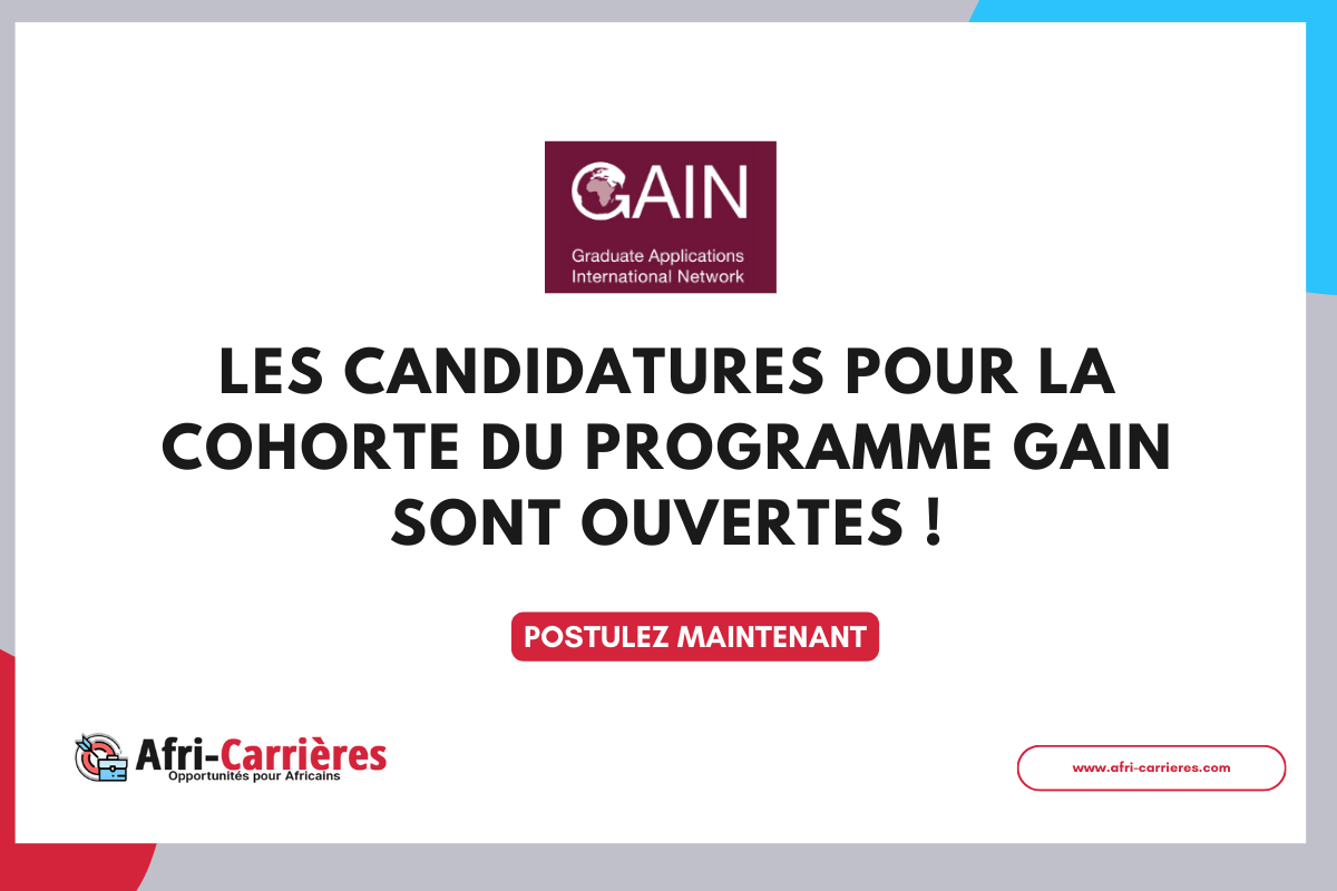 Les candidatures pour la cohorte du programme GAIN sont ouvertes !