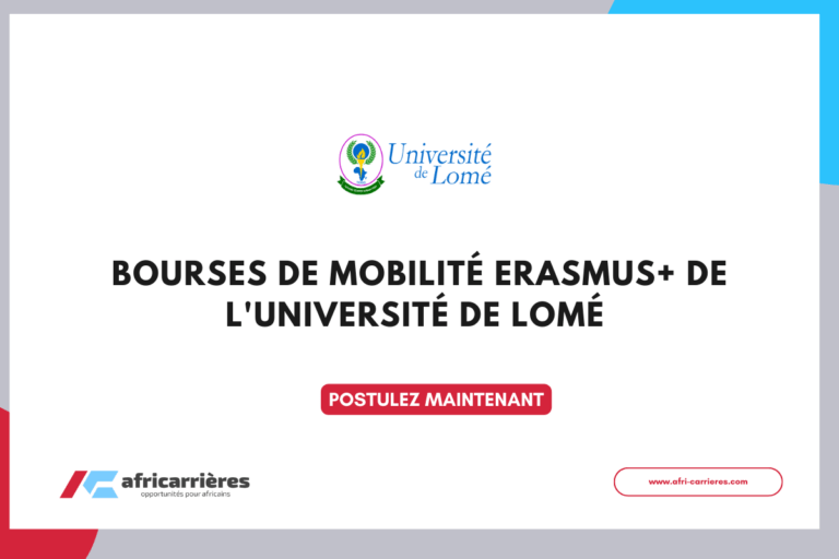 Appel à candidatures des bourses de mobilité Erasmus+ de l'Université de Lomé