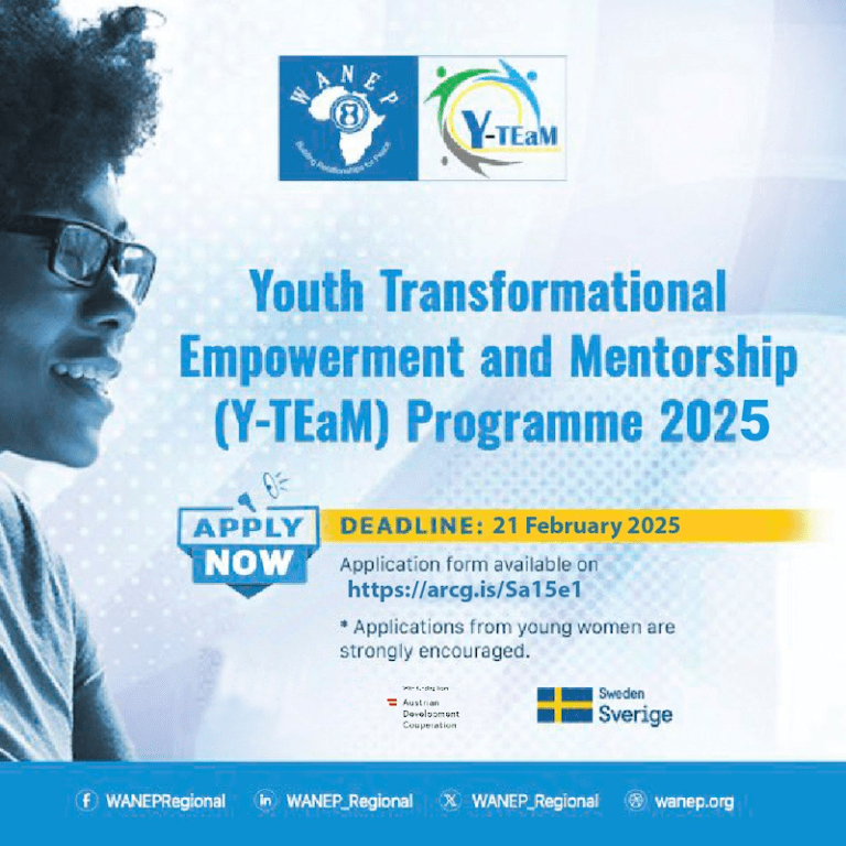 Application ouverte pour le Programme d'Autonomisation Transformationnelle et de Mentorat des Jeunes (Y-TEaM) 2025 6 Application ouverte pour le programme Youth Transformational Empowerment and Mentorship (Y-TEaM) 2025