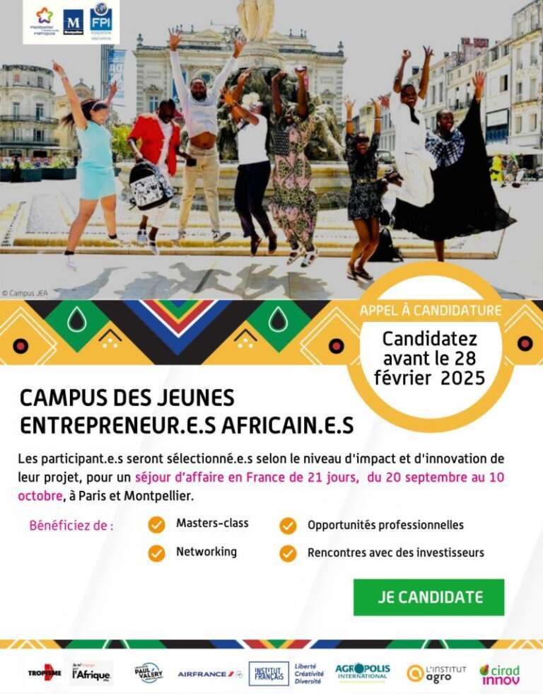 Candidatez pour participer à l'édition 2025 du Campus des Jeunes Entrepreneurs.es Africain.e.s ! 