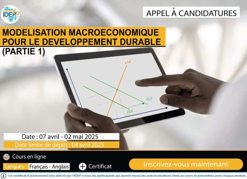 Cours en Ligne IDEP sur la Modélisation macroéconomique pour le développement durable.