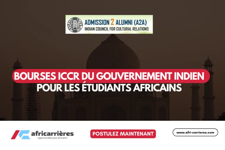 Bourses ICCR du gouvernement indien 2025-2026 pour étudiants africains