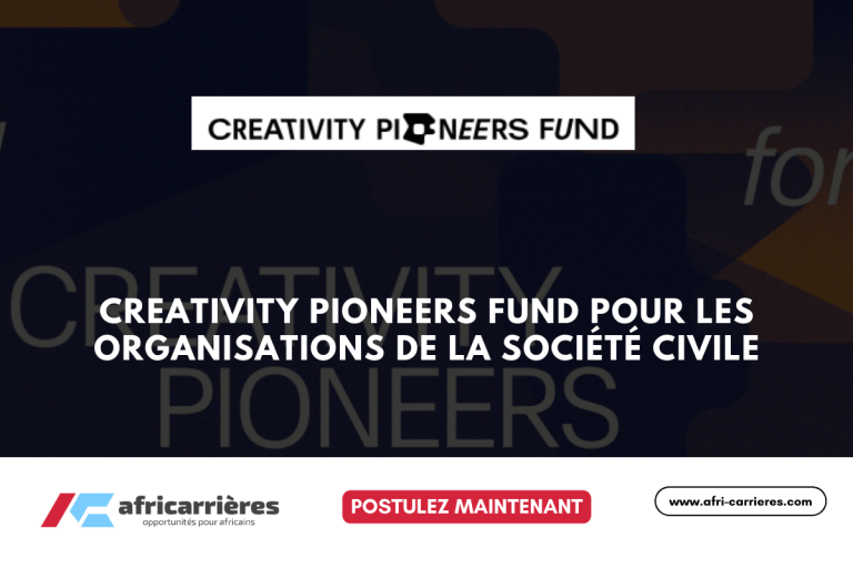 APPEL OUVERT POUR LE FONDS DES PIONNIERS DE LA CRÉATIVITÉ 2025 (5 000 euros) 6 Creativity pioneers Fund 2025 pour les organisations de la société civile