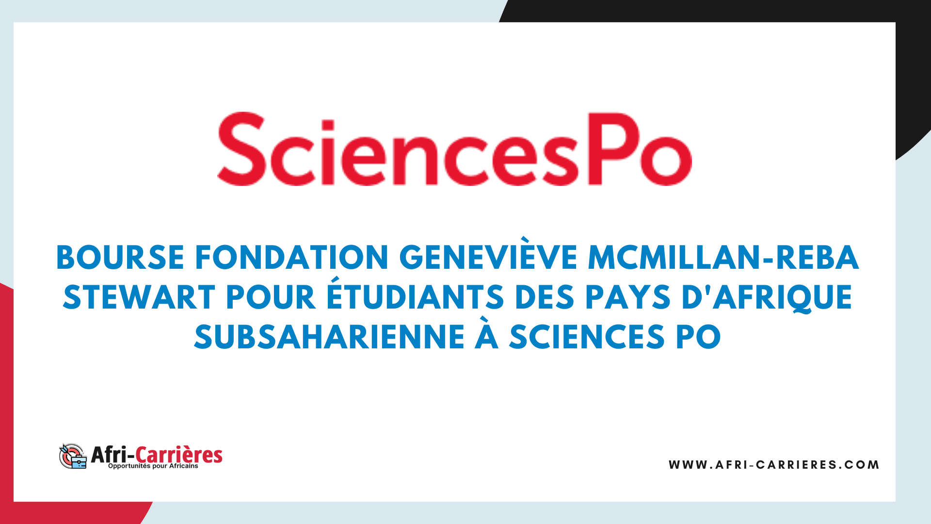 BOURSE FONDATION GENEVIÈVE MCMILLAN-REBA STEWART