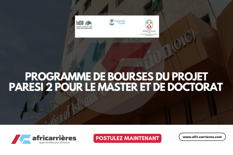 Programme de bourses PARESI 2 pour le Master et de Doctorat
