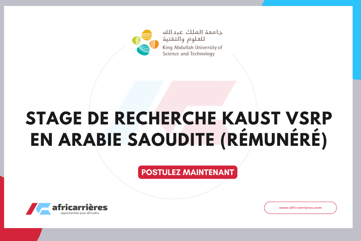 Stage de recherche KAUST VSRP 2025 en Arabie saoudite (rémunéré)