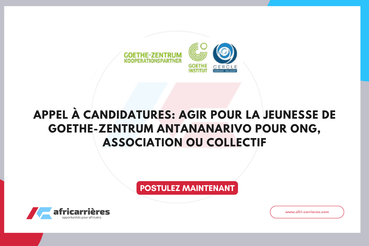Appel à candidatures: Agir pour la Jeunesse 2025 de Goethe-Zentrum Antananarivo