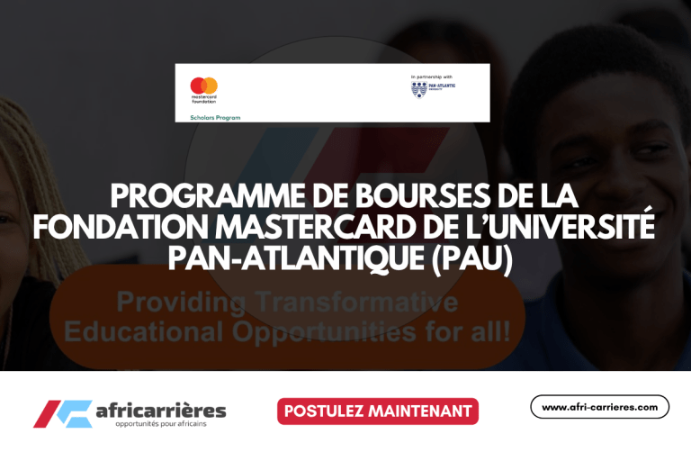 Programme de bourses PAU de la Fondation Mastercard 2025-2026 de l’Université Pan-Atlantique (PAU) 2025-2026 Financement complète.