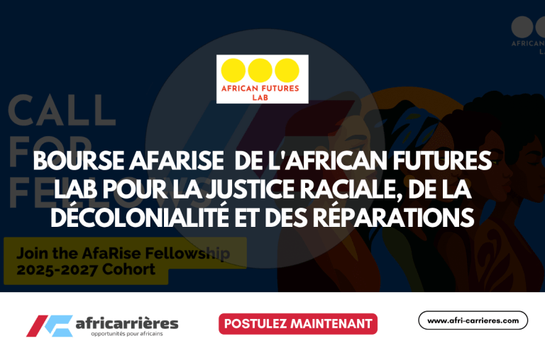 Bourse AfaRise 2025 de l'African Futures Lab pour la justice raciale, de la décolonialité et des réparations