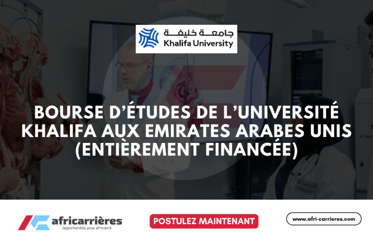 Bourse d’études de l’Université Khalifa 2025 aux Emirates Arabes Unis (Entièrement financée)
