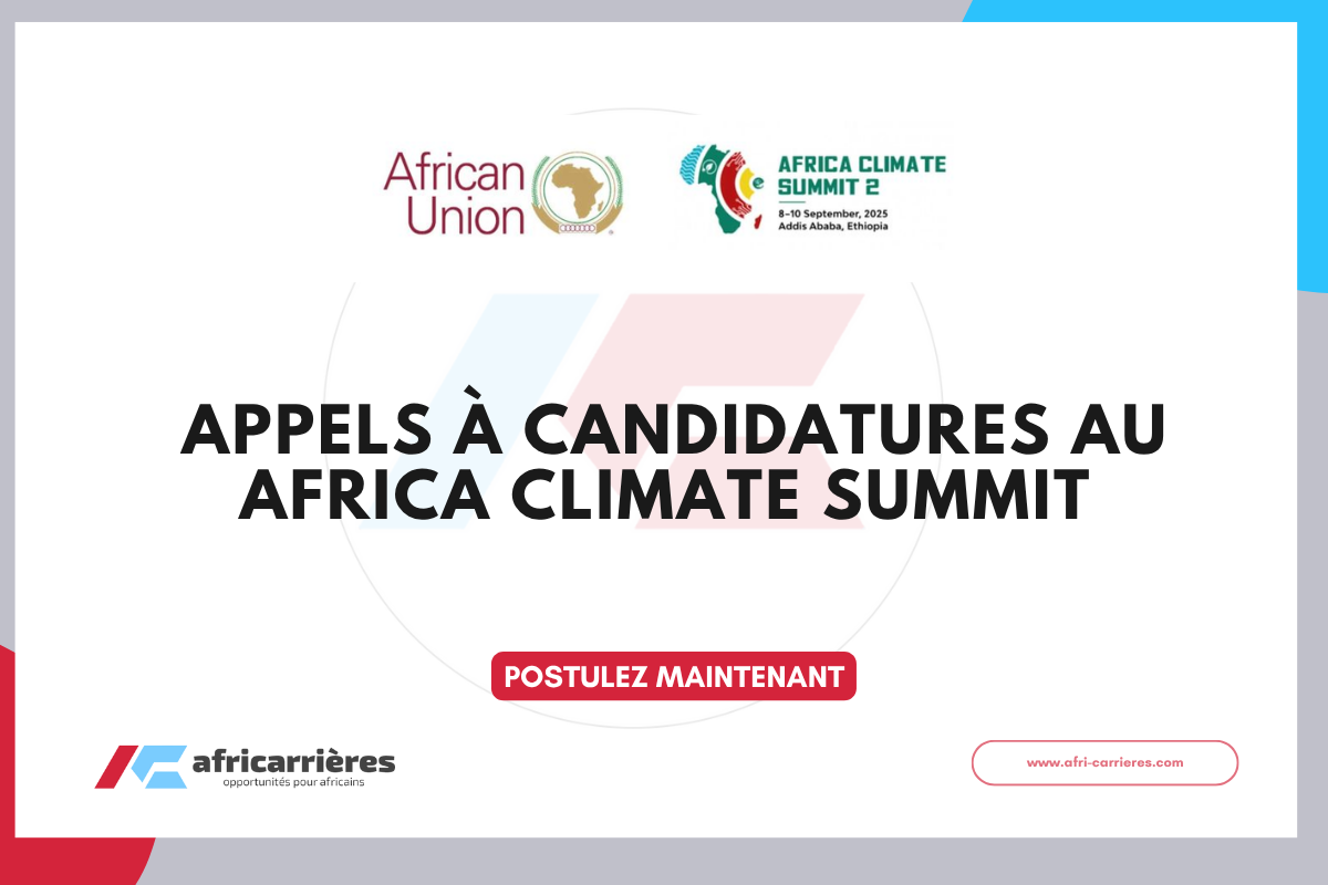 Appels à candidatures AU Africa Climate Summit 2025