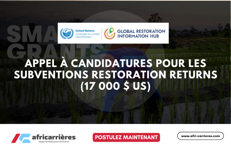 Appel à candidatures pour les subventions Restoration Returns (17 000 $ US)