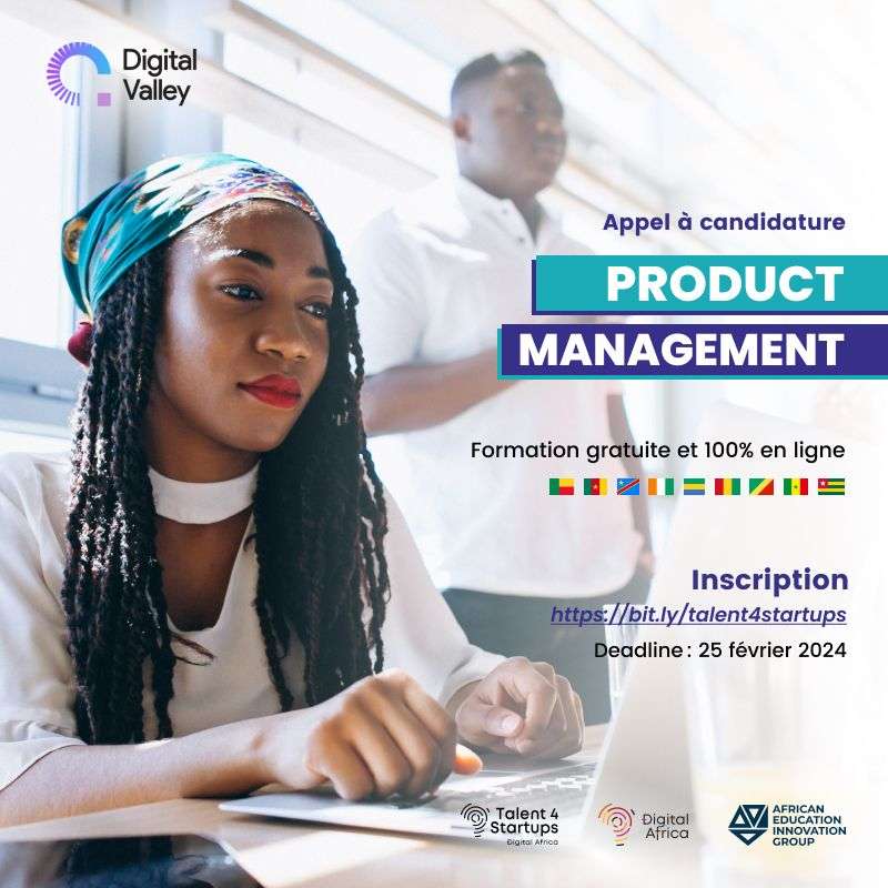 Formation en ligne Digital Africa en Product Management du Programme Talents 4 Startups