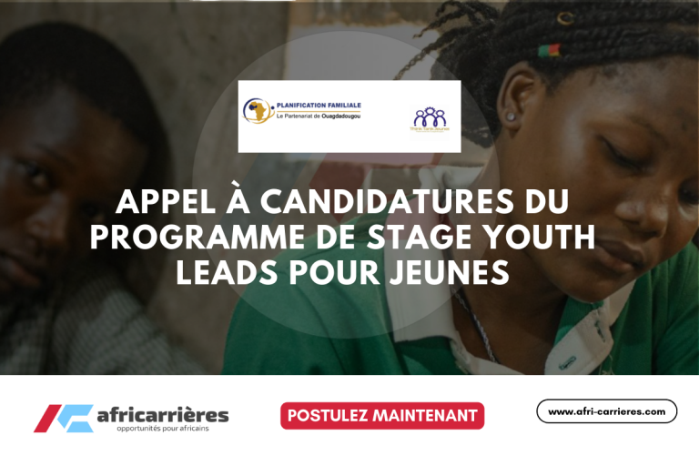 Appel à candidatures : 4e cohorte du Programme de stage Youth Leads pour jeunes