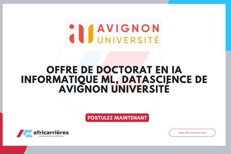 Offre de DOCTORAT en IA Informatique ML, DataScience de Avignon Université