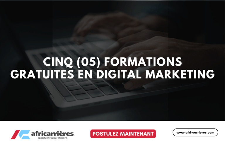 Cinq (05) formations gratuites en digital marketing