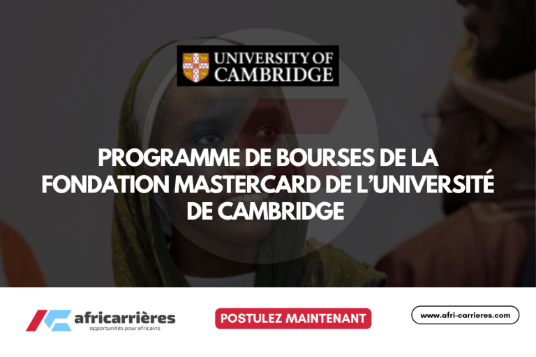 Programme de bourses de la Fondation Mastercard de l’Université de Cambridge 2026/2027
