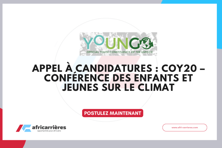 Appel à candidatures : COY20 – Conférence des Enfants et Jeunes sur le Climat
