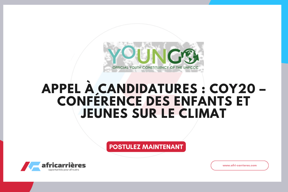 Appel à candidatures : COY20 – Conférence des Enfants et Jeunes sur le Climat