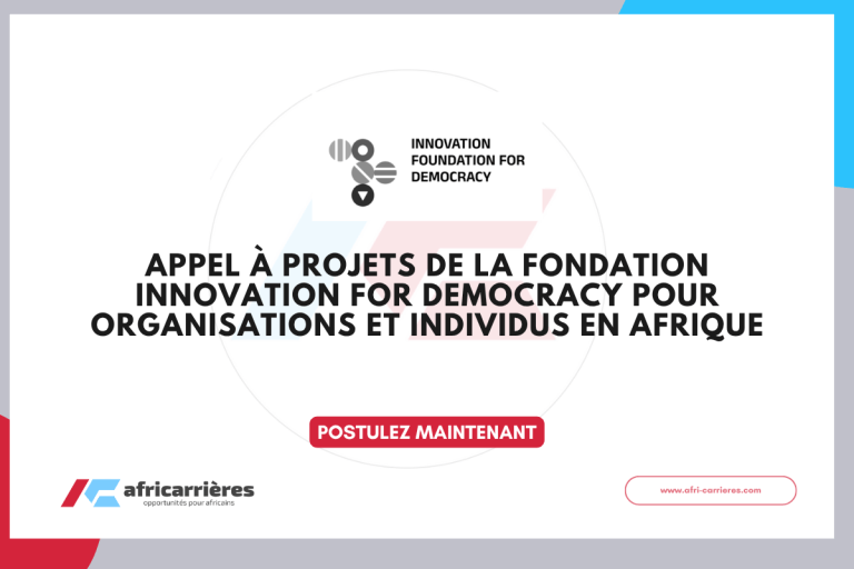 Appel à projets 2025-2026 de la Fondation Innovation for Democracy