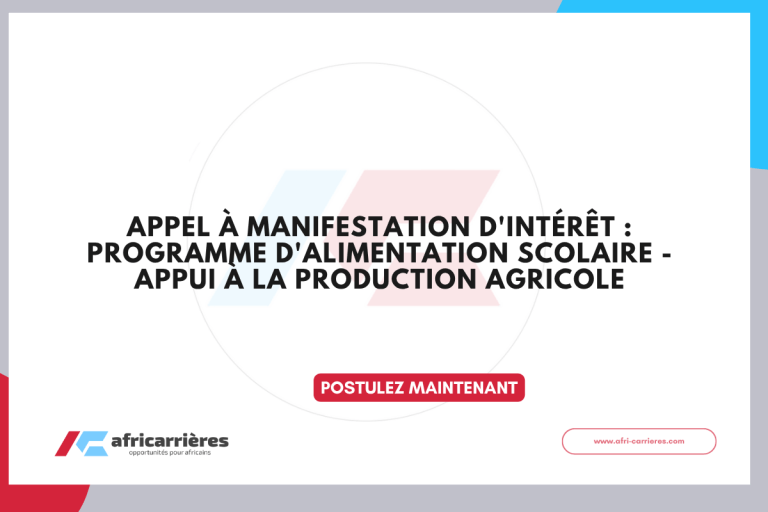 Appel à manifestation d’intérêt : Programme d’alimentation scolaire – Appui à la production agricole au Togo